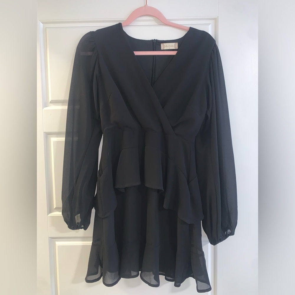 Altar’d State Black Long Sleeve Mini Dress, Size Small, Worn Once